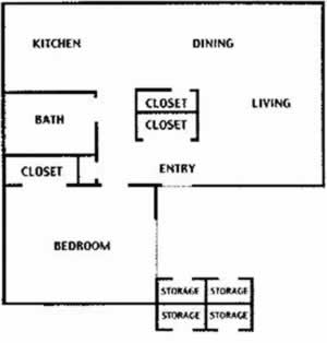 One Bedroom / One Bath - 610 Sq.Ft.*